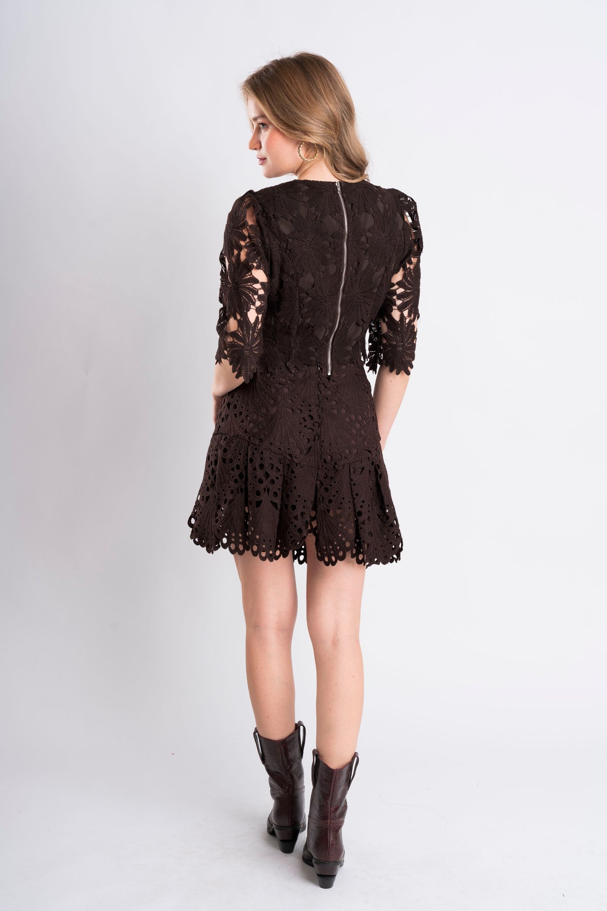 High-Waisted Broderie Skirt