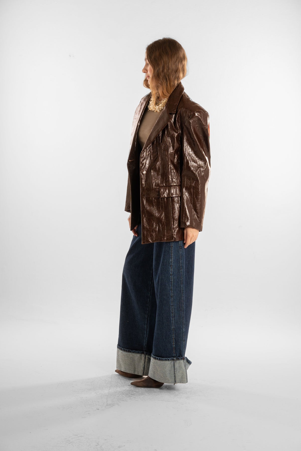 Brown Jacket and Back Embroidery