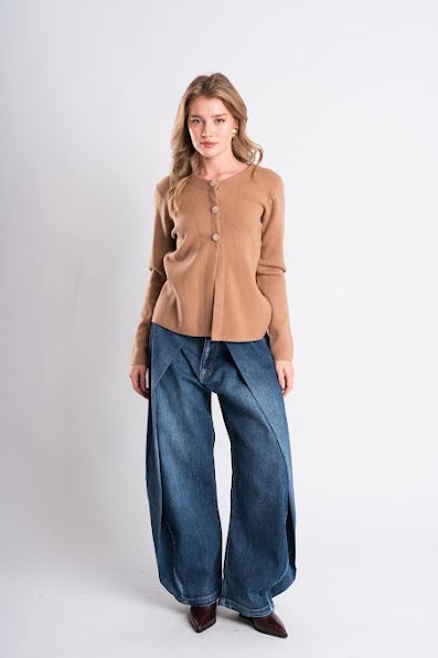 Round-Neck Embellished Kni