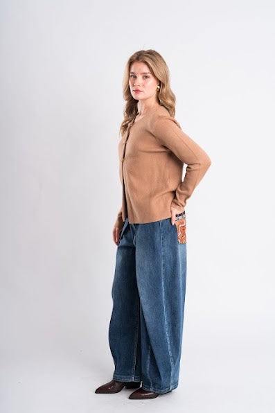 Round-Neck Embellished Kni