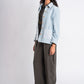 Light Blue Tweed-Trimmed Jacket