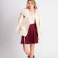 Fur-Trim Hooded Knit Jacket