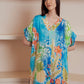 Tropical Dress with vibrant parrot print.