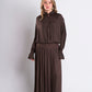 Brown Pleated Maxi Skirt