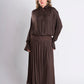 Brown Pleated Maxi Skirt