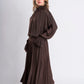 Brown Pleated Maxi Skirt