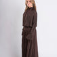 Brown Pleated Maxi Skirt