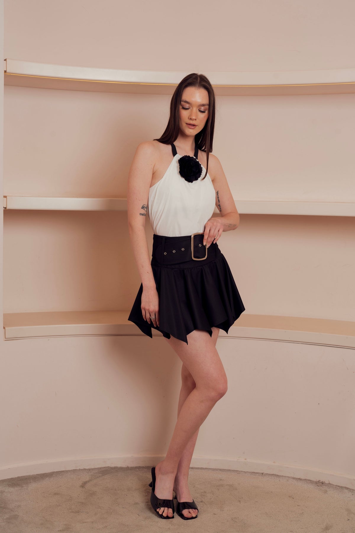 Black mini skirt