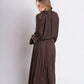 Brown Pleated Maxi Skirt