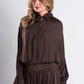 Brown Pleated Maxi Skirt