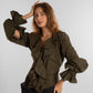 V-Neck Olive Top