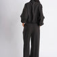 Black Pinstripe Cropped Jacket