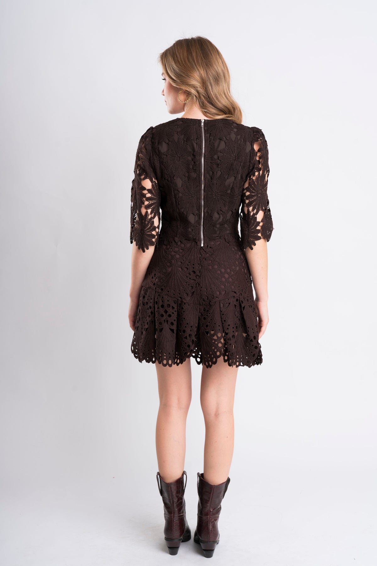 High-Waisted Broderie Skirt